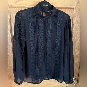 Banana Republic Sheer Black Lace Blouse